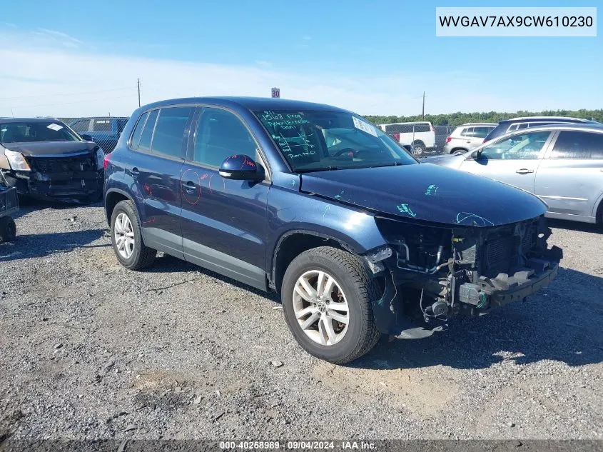 WVGAV7AX9CW610230 2012 Volkswagen Tiguan S/Se/Sel