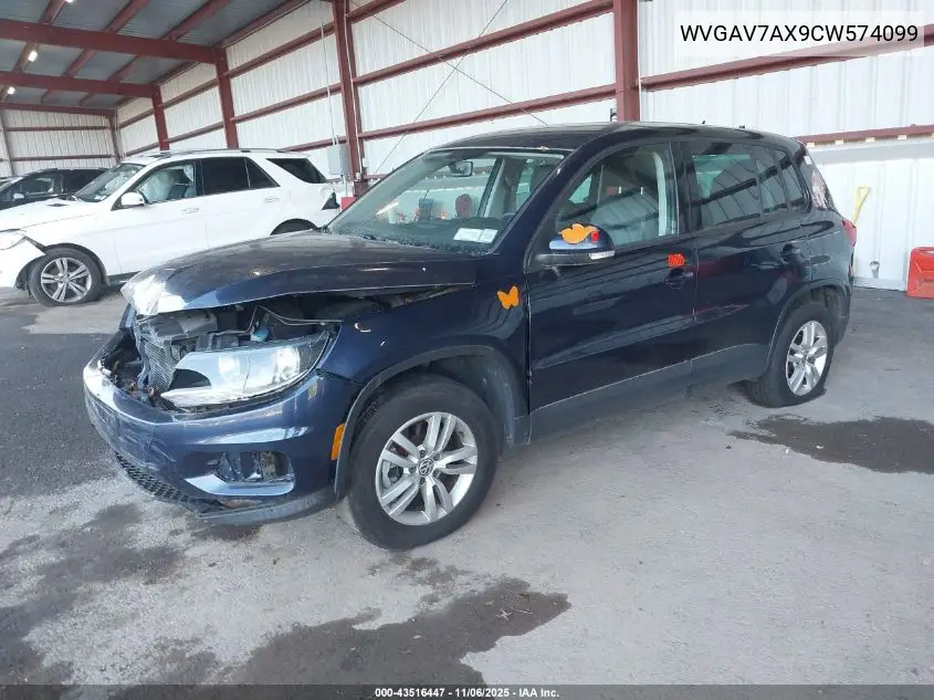 WVGAV7AX9CW574099 2012 Volkswagen Tiguan Le