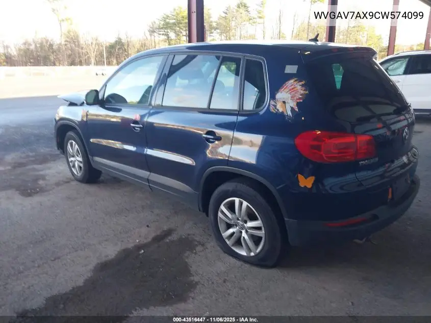 WVGAV7AX9CW574099 2012 Volkswagen Tiguan Le