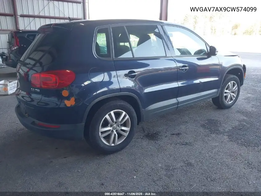 WVGAV7AX9CW574099 2012 Volkswagen Tiguan Le