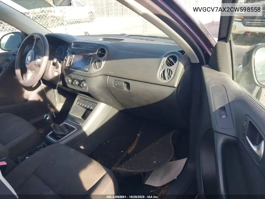 WVGCV7AX2CW598558 2012 Volkswagen Tiguan S