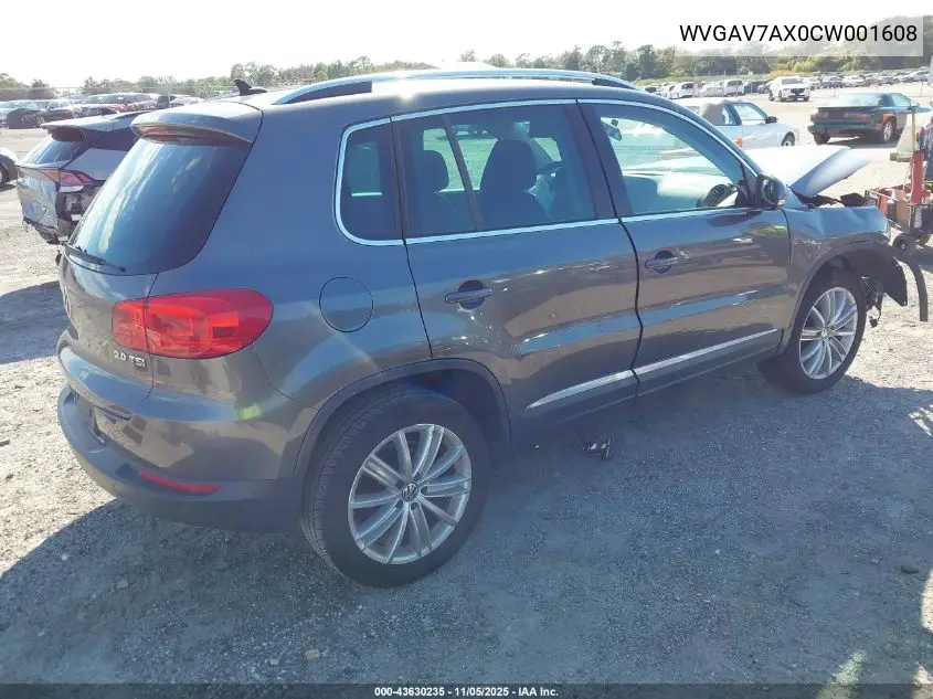 WVGAV7AX0CW001608 2012 Volkswagen Tiguan Se