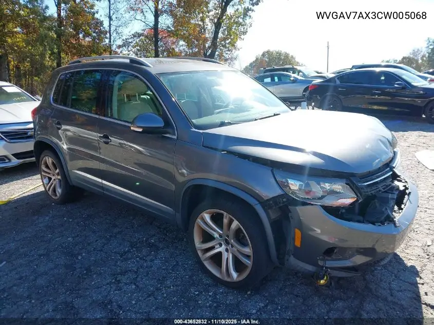 WVGAV7AX3CW005068 2012 Volkswagen Tiguan Sel
