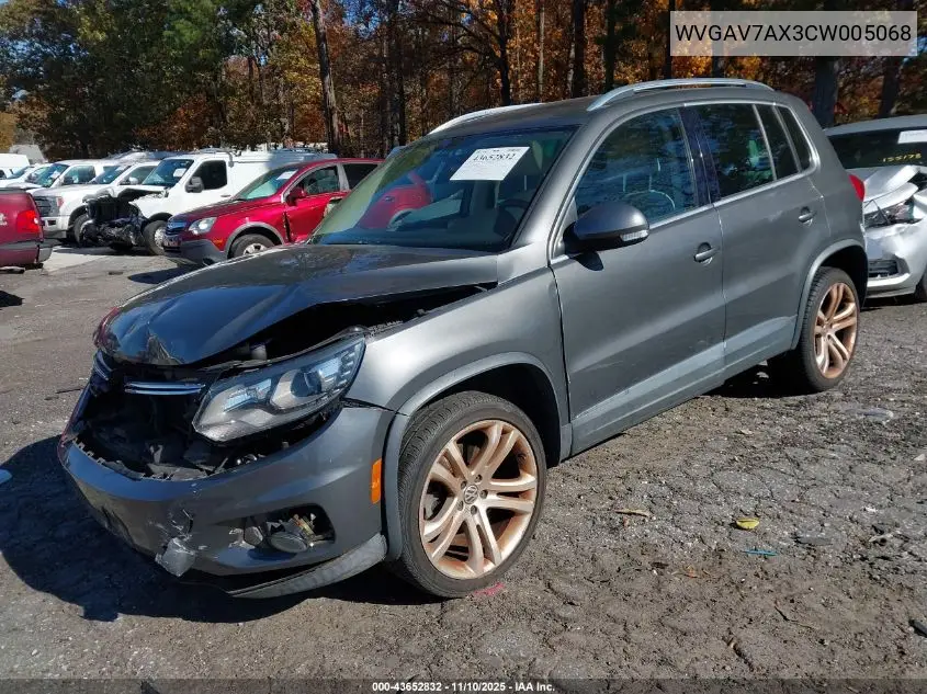 WVGAV7AX3CW005068 2012 Volkswagen Tiguan Sel