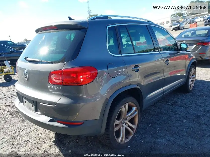 WVGAV7AX3CW005068 2012 Volkswagen Tiguan Sel