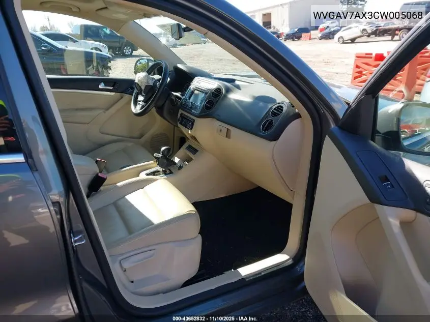 WVGAV7AX3CW005068 2012 Volkswagen Tiguan Sel