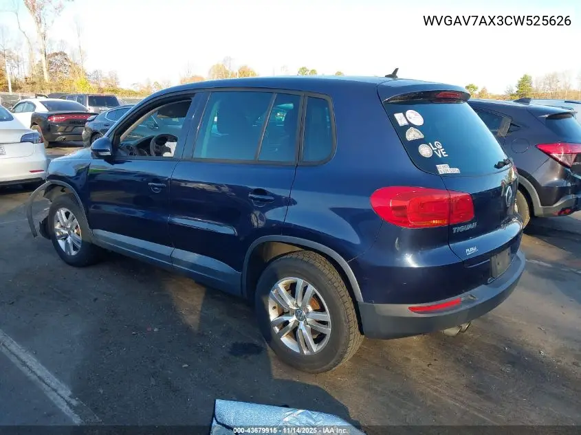 WVGAV7AX3CW525626 2012 Volkswagen Tiguan S