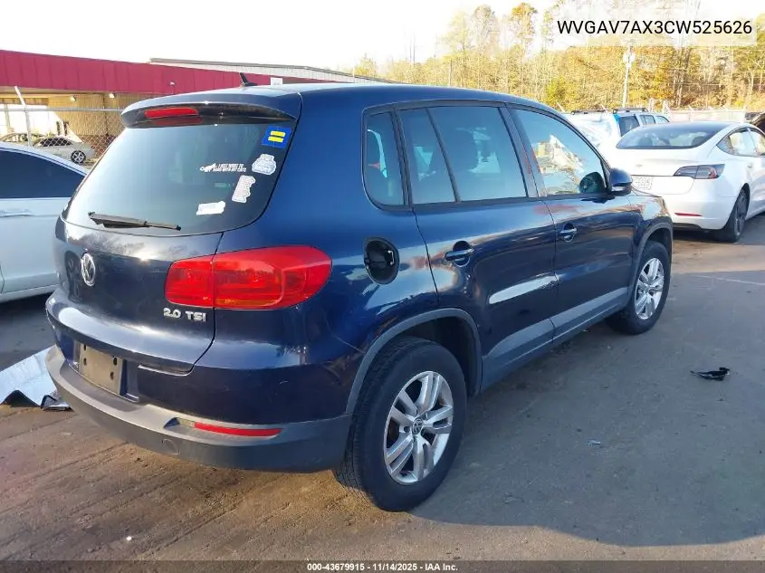 WVGAV7AX3CW525626 2012 Volkswagen Tiguan S