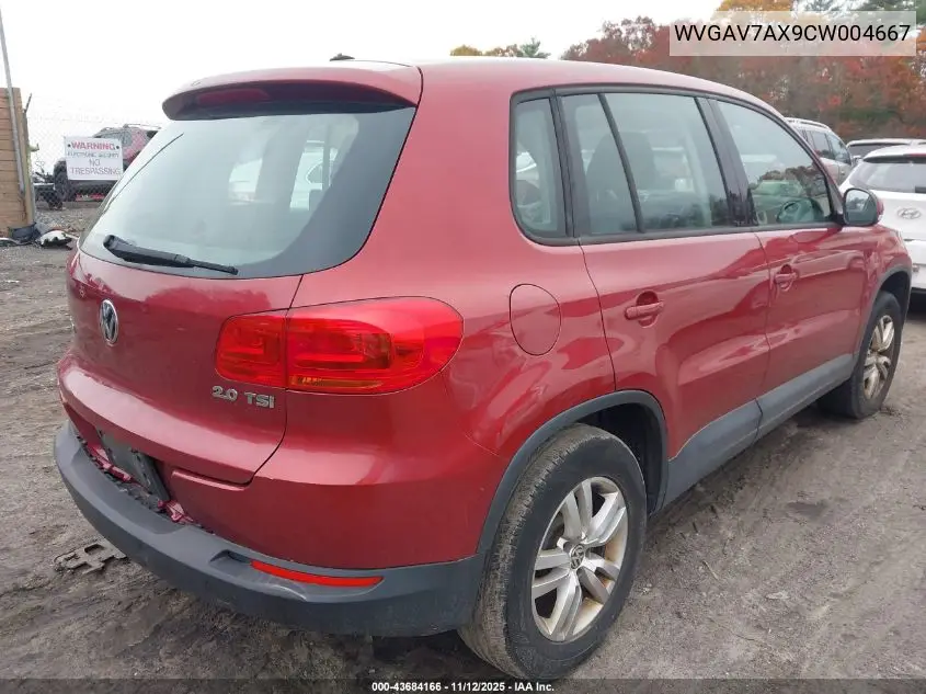 WVGAV7AX9CW004667 2012 Volkswagen Tiguan S