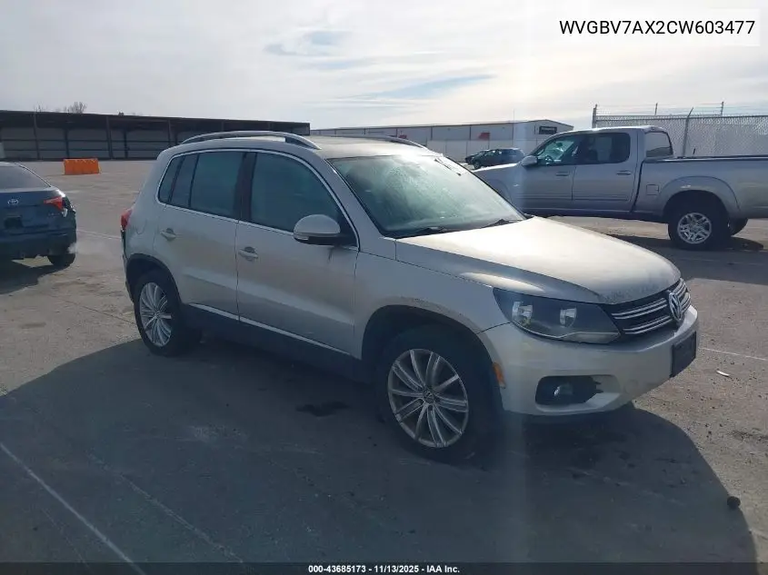 WVGBV7AX2CW603477 2012 Volkswagen Tiguan Se