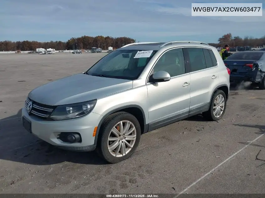 WVGBV7AX2CW603477 2012 Volkswagen Tiguan Se