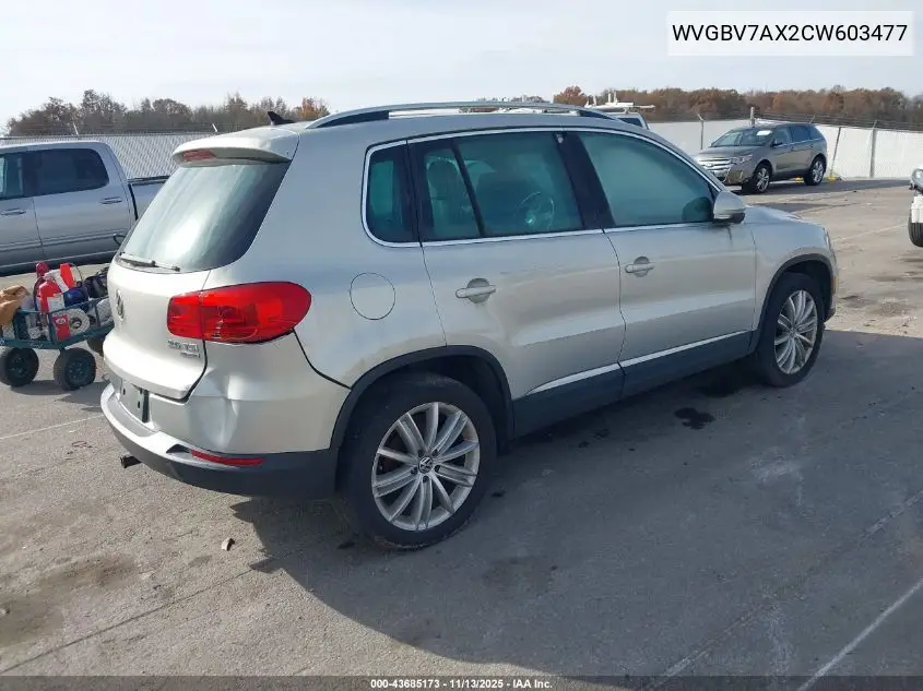 WVGBV7AX2CW603477 2012 Volkswagen Tiguan Se
