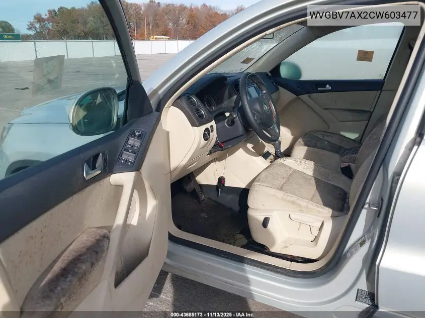 WVGBV7AX2CW603477 2012 Volkswagen Tiguan Se