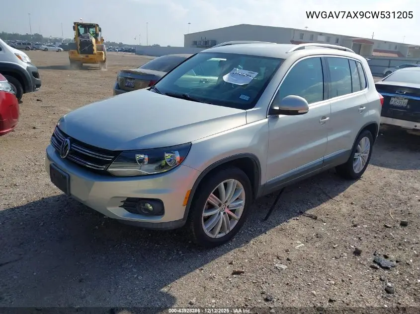 WVGAV7AX9CW531205 2012 Volkswagen Tiguan Se