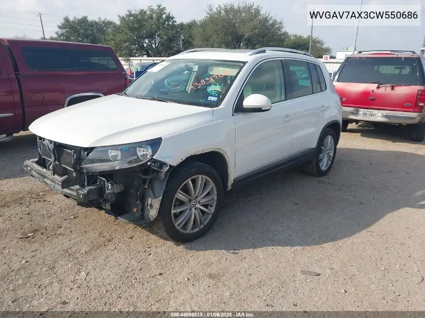 WVGAV7AX3CW550686 2012 Volkswagen Tiguan Se
