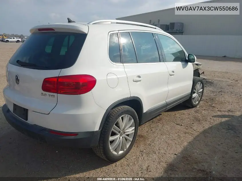WVGAV7AX3CW550686 2012 Volkswagen Tiguan Se