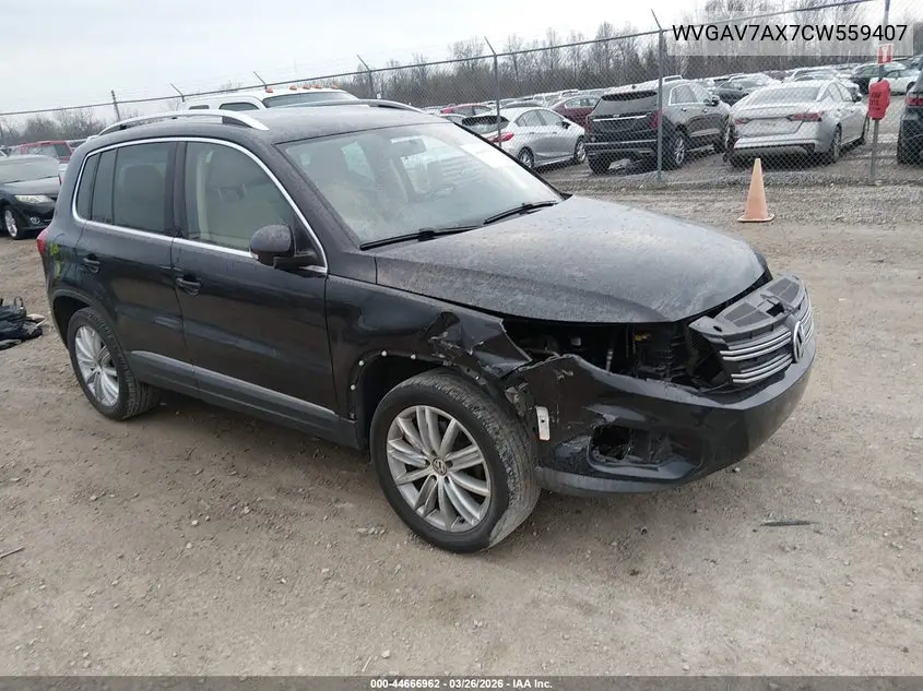 2012 Volkswagen Tiguan Se VIN: WVGAV7AX7CW559407 Lot: 44666962