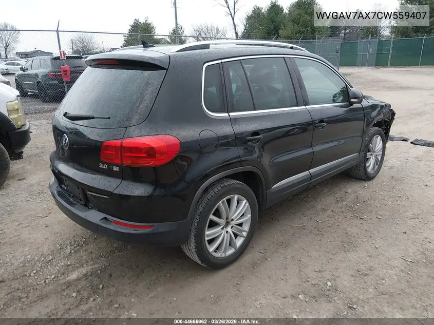 2012 Volkswagen Tiguan Se VIN: WVGAV7AX7CW559407 Lot: 44666962