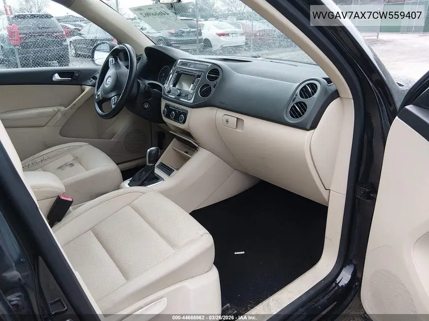 2012 Volkswagen Tiguan Se VIN: WVGAV7AX7CW559407 Lot: 44666962