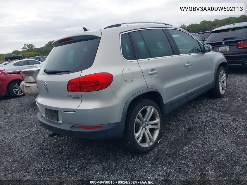 WVGBV3AX0DW602113 2013 Volkswagen Tiguan Sel