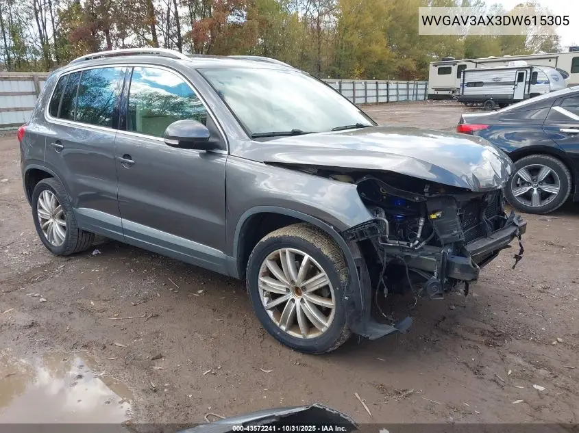WVGAV3AX3DW615305 2013 Volkswagen Tiguan Se
