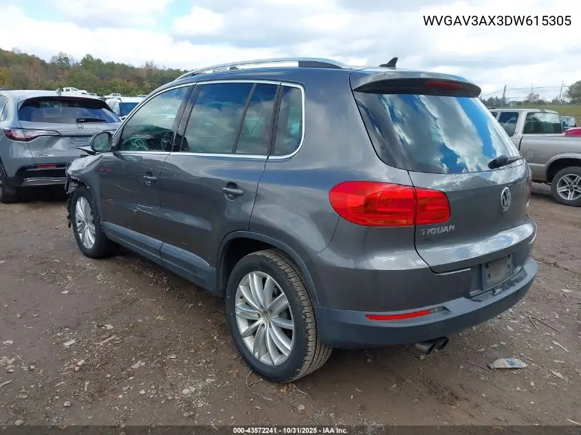 WVGAV3AX3DW615305 2013 Volkswagen Tiguan Se