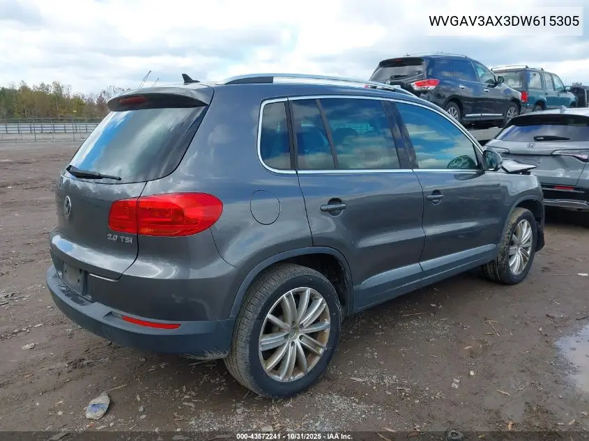 WVGAV3AX3DW615305 2013 Volkswagen Tiguan Se