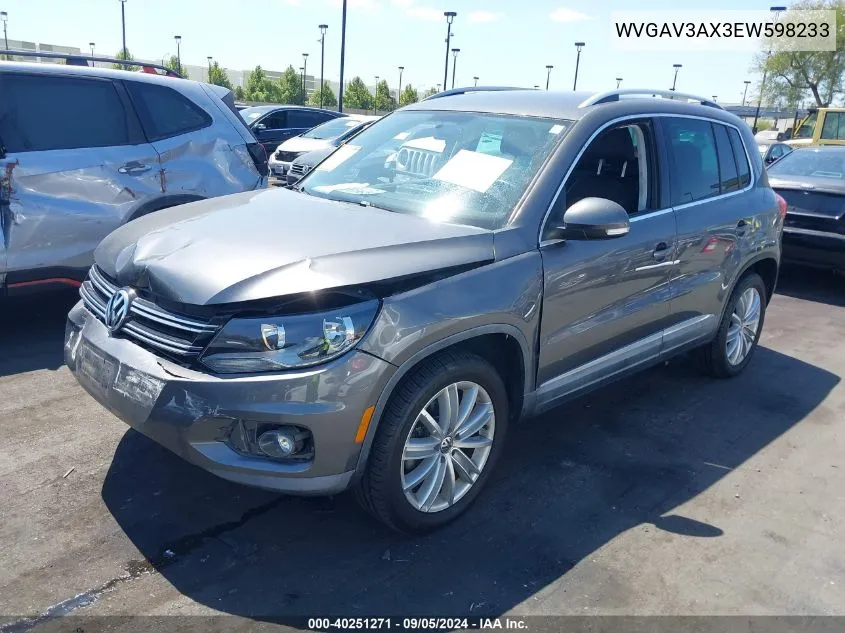 WVGAV3AX3EW598233 2014 Volkswagen Tiguan Se