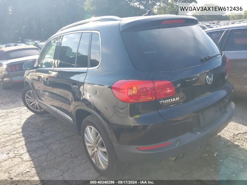 WVGAV3AX1EW612436 2014 Volkswagen Tiguan Sel