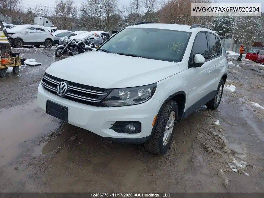 WVGKV7AX6FW520204 2015 Volkswagen Tiguan