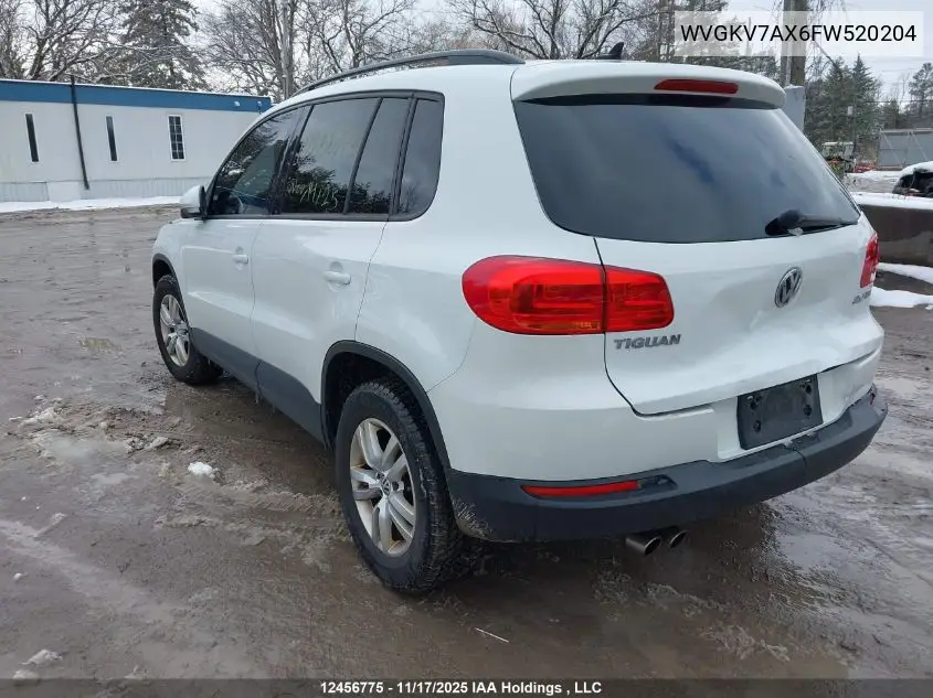 WVGKV7AX6FW520204 2015 Volkswagen Tiguan