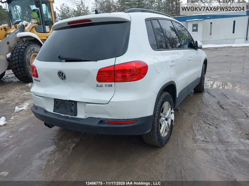 WVGKV7AX6FW520204 2015 Volkswagen Tiguan