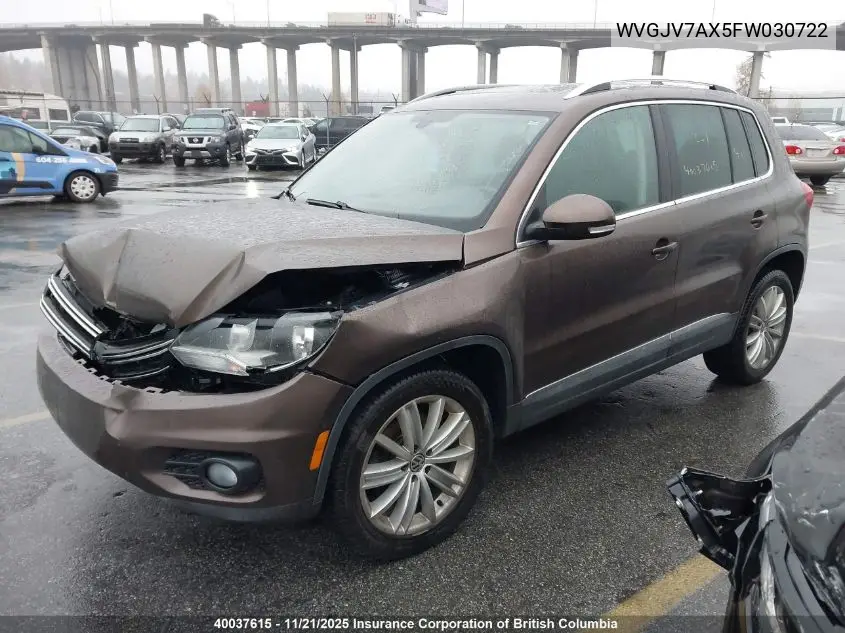 WVGJV7AX5FW030722 2015 Volkswagen Tiguan S/Se/Sel/R-Line