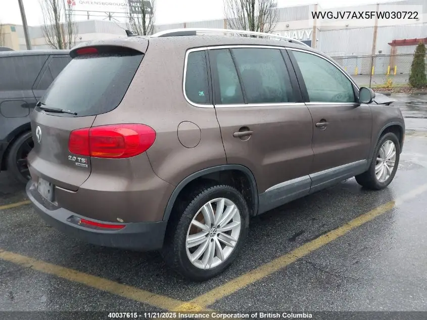 WVGJV7AX5FW030722 2015 Volkswagen Tiguan S/Se/Sel/R-Line