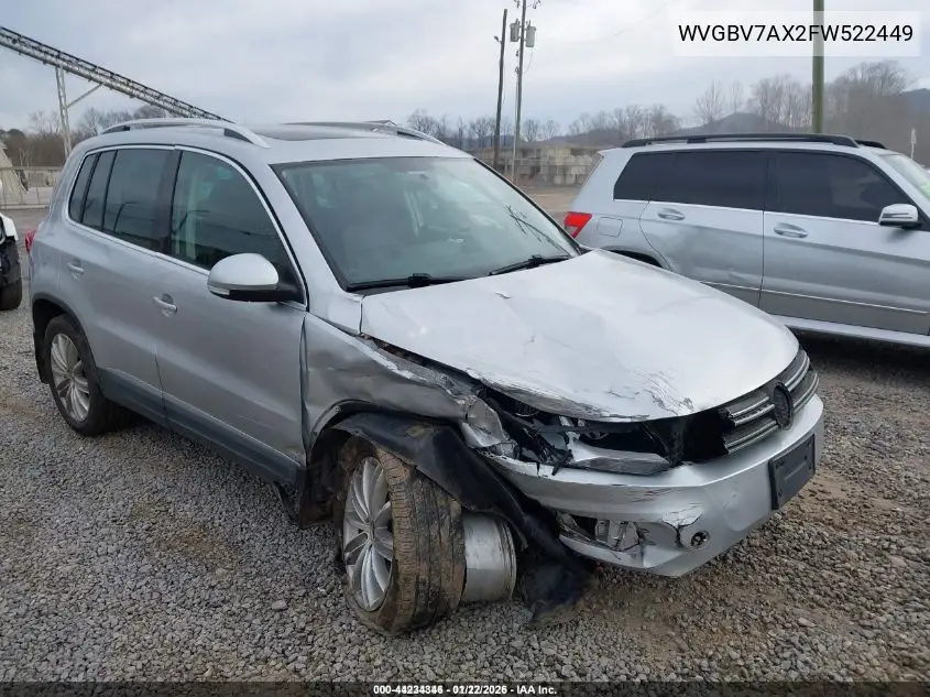 WVGBV7AX2FW522449 2015 Volkswagen Tiguan Sel