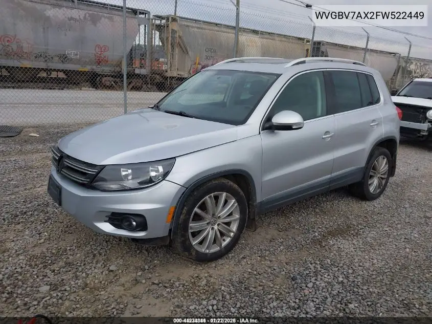 WVGBV7AX2FW522449 2015 Volkswagen Tiguan Sel