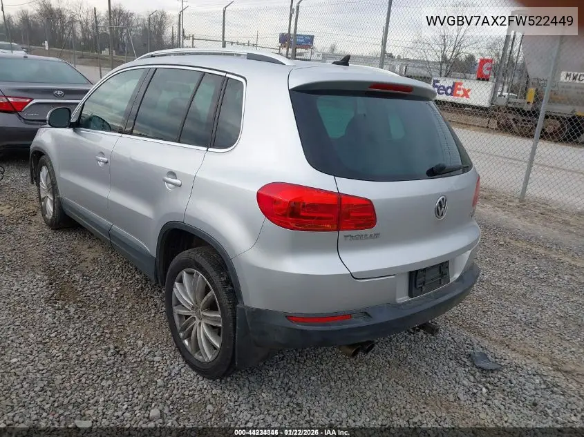 WVGBV7AX2FW522449 2015 Volkswagen Tiguan Sel