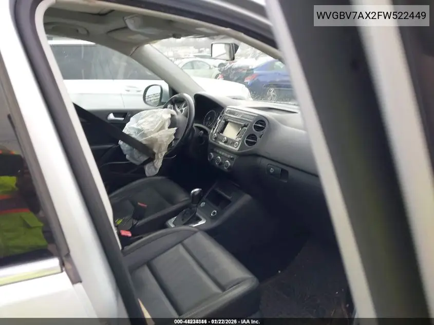 WVGBV7AX2FW522449 2015 Volkswagen Tiguan Sel