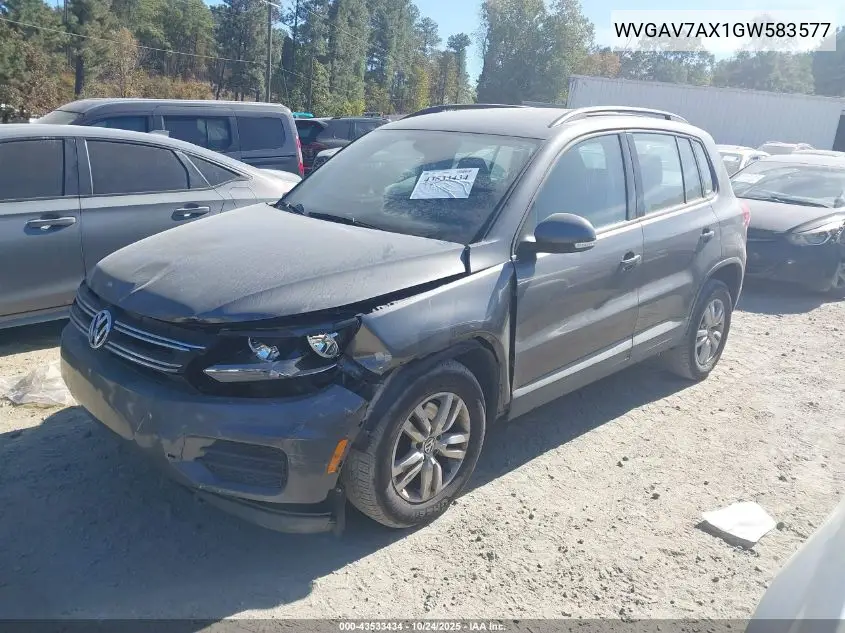 WVGAV7AX1GW583577 2016 Volkswagen Tiguan S