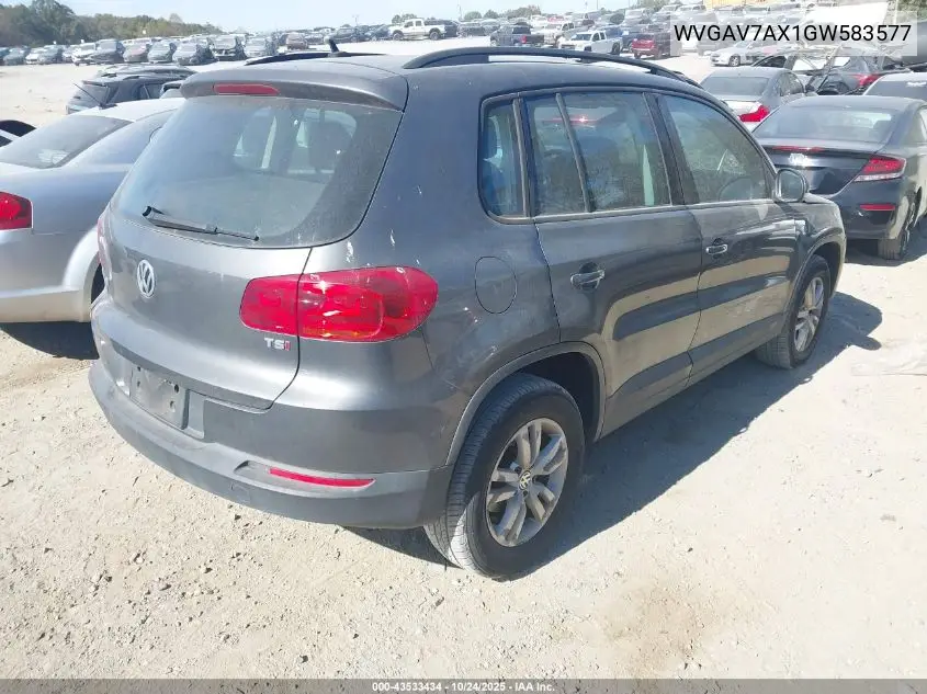 WVGAV7AX1GW583577 2016 Volkswagen Tiguan S