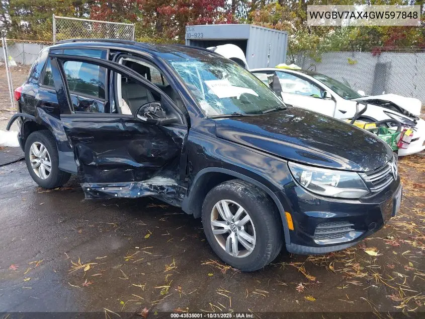 WVGBV7AX4GW597848 2016 Volkswagen Tiguan S