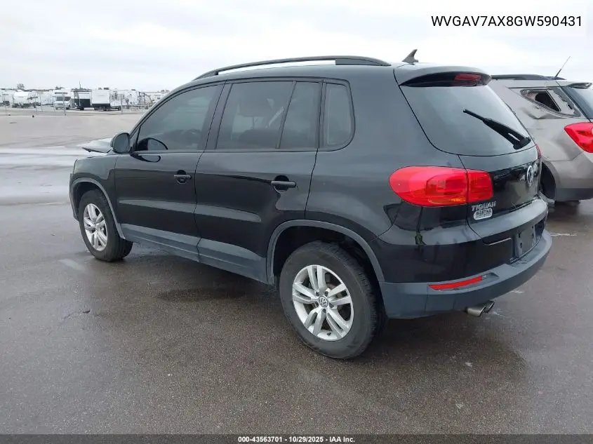WVGAV7AX8GW590431 2016 Volkswagen Tiguan S