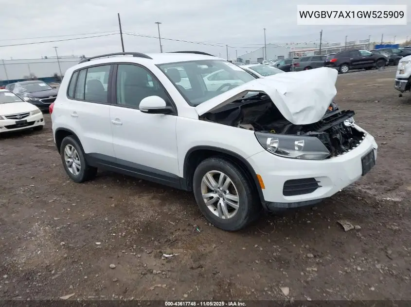 WVGBV7AX1GW525909 2016 Volkswagen Tiguan S