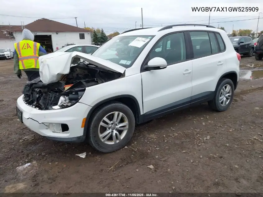 WVGBV7AX1GW525909 2016 Volkswagen Tiguan S