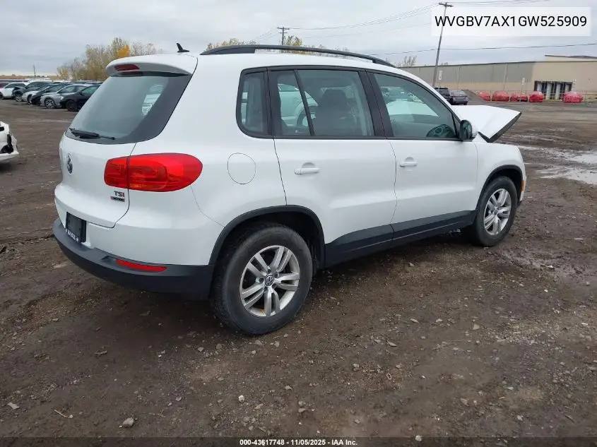 WVGBV7AX1GW525909 2016 Volkswagen Tiguan S