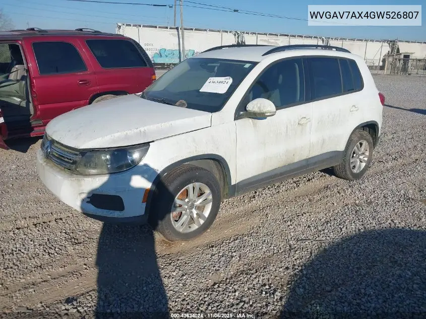 WVGAV7AX4GW526807 2016 Volkswagen Tiguan S