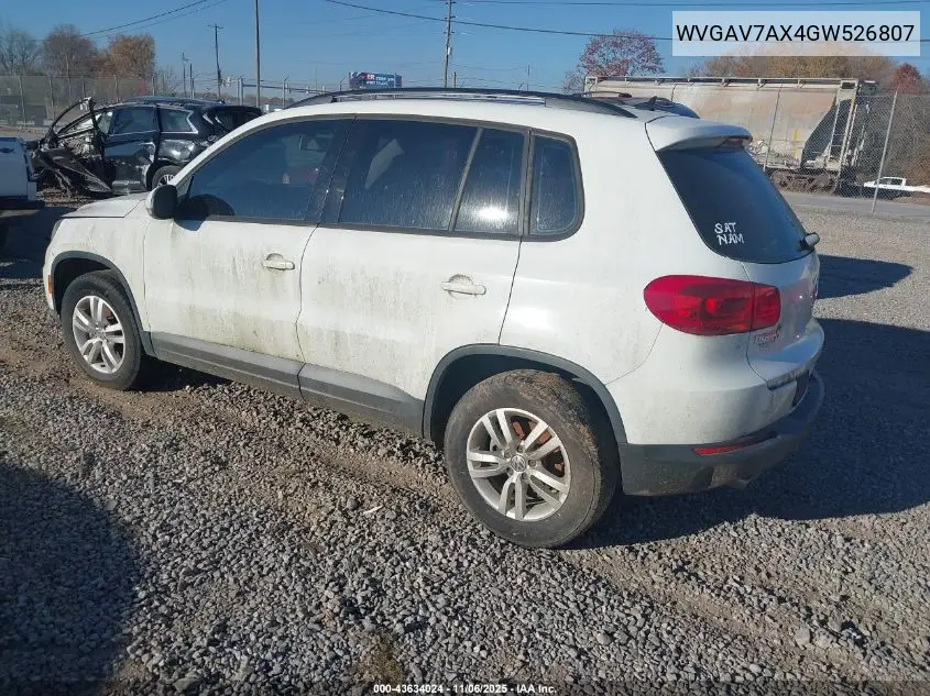 WVGAV7AX4GW526807 2016 Volkswagen Tiguan S