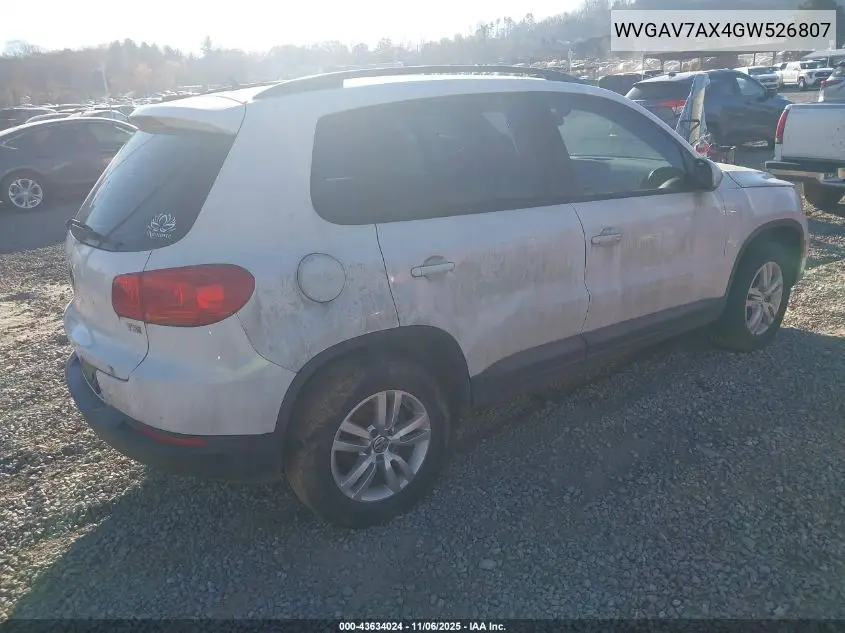 WVGAV7AX4GW526807 2016 Volkswagen Tiguan S