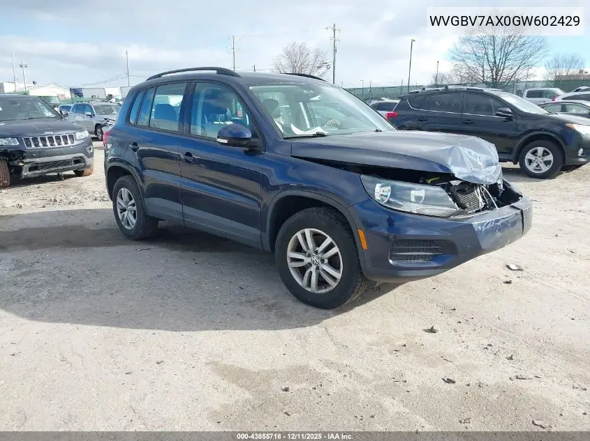 WVGBV7AX0GW602429 2016 Volkswagen Tiguan S