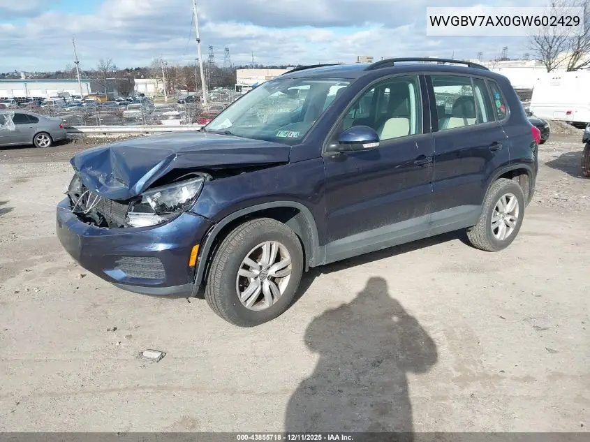 WVGBV7AX0GW602429 2016 Volkswagen Tiguan S